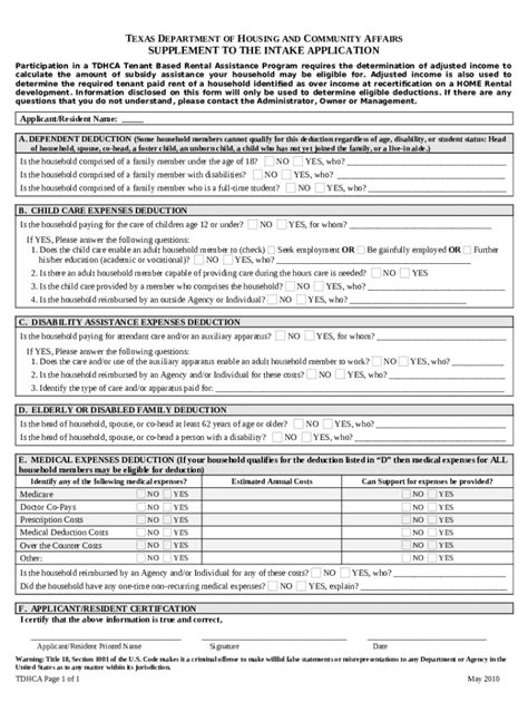 Rental Assistance Request Checklist